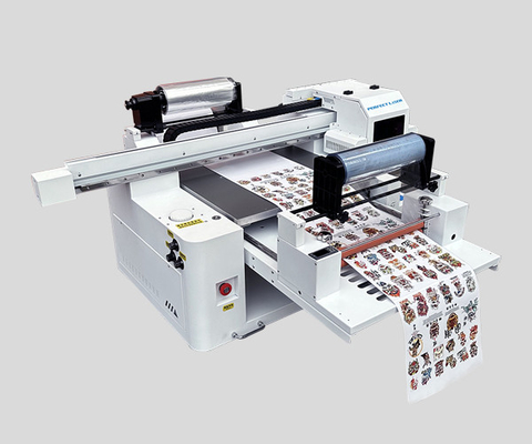 Petite machine d'impression intégrée à plateau UV à rouleaux d'étiquettes en cristal de plastique acrylique à trois buses